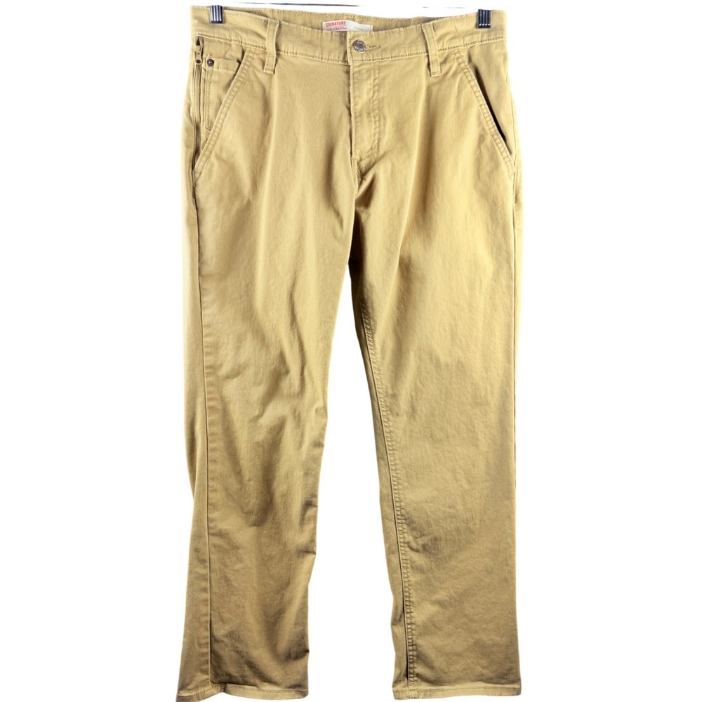 Signature by Levi Strauss Mens Athletic Fit Khaki Pants Tan 32x30 59943-0051